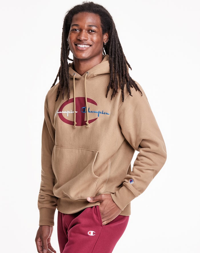 Champion Mens Hoodie NZ - Reverse Weave® Khaki ( 5071-FCTAS )